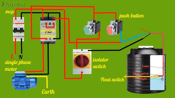 Float switch connection auto and manual single phase motor