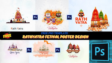 Jagannath Rath Yatra Social Media Post Design l Poster Design Photoshop l Free PSD l Poster Editing