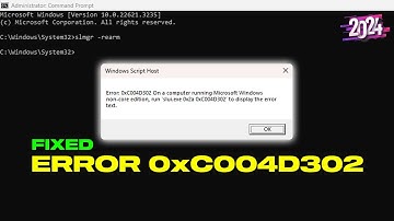 Fix Error 0xC004D302 On A Computer Running Microsoft Windows Non-Core Edition, run slui.exe || 2024