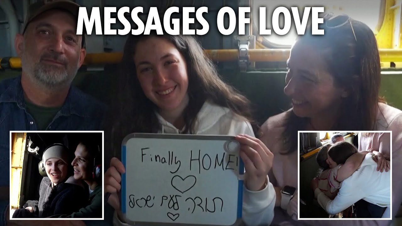 Touching moment Israeli hostages thank army for getting them home after 15 months in Hamas captivity