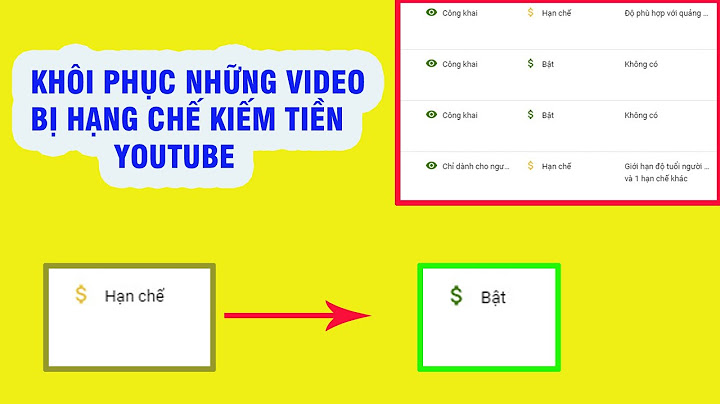 Video bị hạn chế kiếm tiền