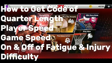 #Tutorials "How to get Codes of Quarter length,Player Speed,Game Speed,Fatigue&Injuries,Difficulty"