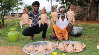 Full CHICKEN!!! Smoky Full Chicken Biryani Prepared by My Daddy ARUMUGAM / Village food factory