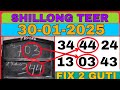 30/01/2025😈Shillong Teer FC Success 03&44 Teer Target 2Guti Fix Contact Game Result By:Teer Master