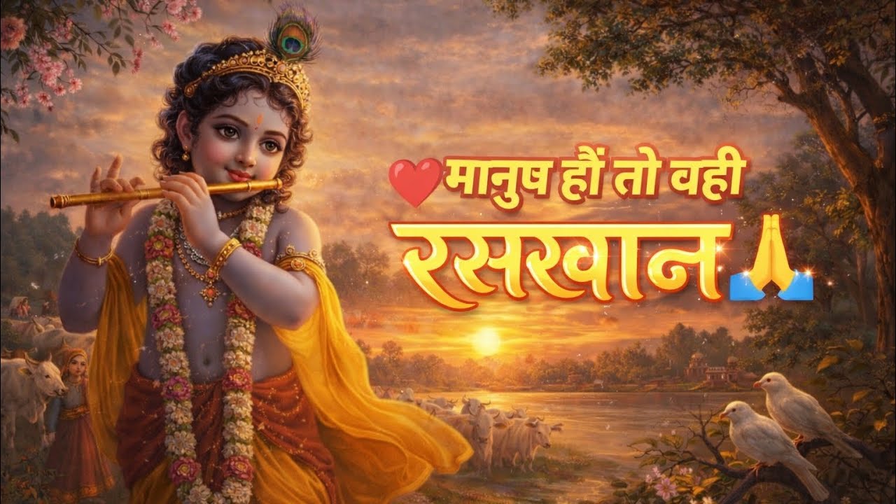 मानुष हौं तो वही रसखान | रसखान का कृष्ण भक्ति पद | Raskhan Bhajan