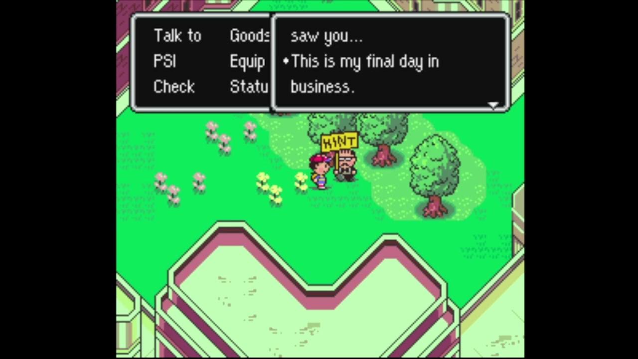 Earthbound 1994 Snes Talking To The Hint Man During The Ending Easter Egg Youtube