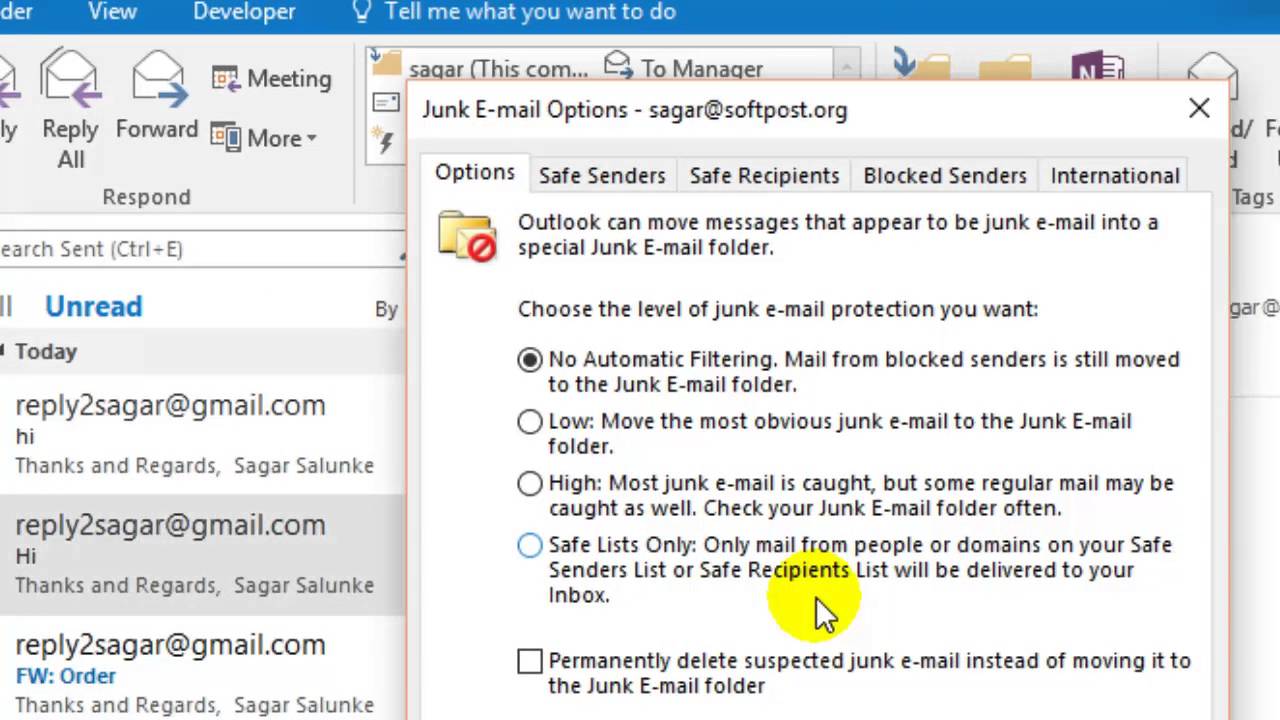 how to block a sender in outlook mobile