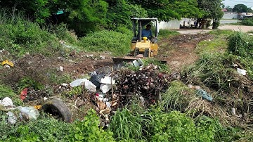 Powerful Best Actions!! Delete Garbage Dump By Skills Dozer Clear Grass, Tree and Pushing Garbage
