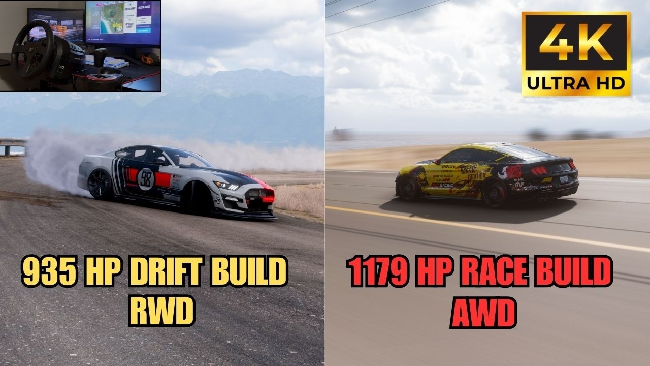 FORD MUSTANG SHELBY GT500 - TESTING RACE VS DRIFT BUILD | Forza Horizon 5 |  Steering Wheel Gameplay