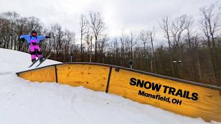 Our First ROPE TOW Park Skiing Laps!!