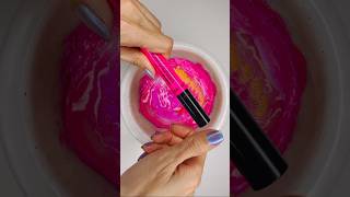 🧡🩷Mascara into Slime! #satisfying #makeupslime #mascara #shortvideo #shorts #viral
