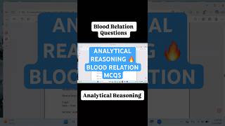 Blood Relation MCQs 👨‍👩‍👧‍👦 | Analytical Reasoning Short Tricks MCQS| HAT and HEC Syllabus