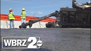 Baton Rouge crews are inspecting the Mississippi River Bridge after a big-rig fire