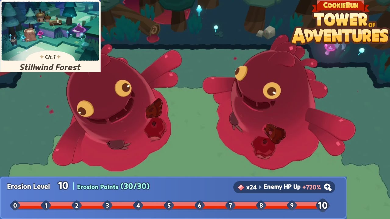 Erosion Level 10 Adventure Mode Chapter 1: Stillwind Forest Guide - Cookie Run: Tower of Adventures