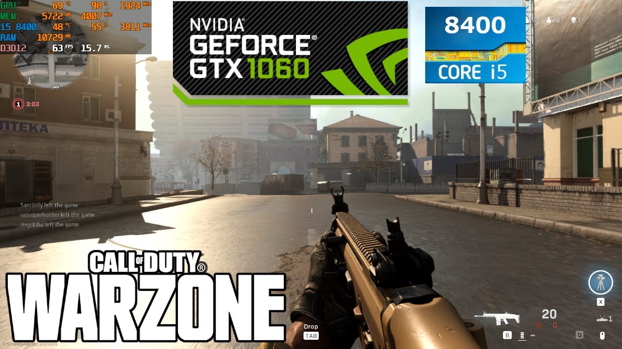 Call of Duty: Warzone | GTX 1060 6GB + i5 8400 + 16GB RAM [Optimal Settings] 1080p