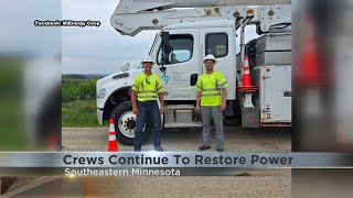 Crews continue to restore power after Monday's storms