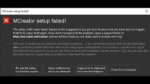 MCreator Setup Failed.
