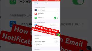 How to Turn on Email Notifications in IPhone📲✅ #iphone #email #notifications #tutorial