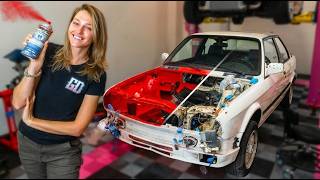 BMW E30 Engine Bay Paint Full Prep to Final Result