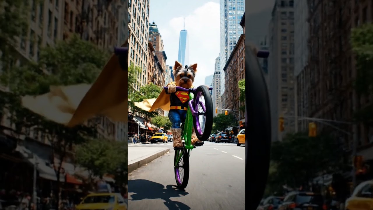 Super Yorkie Bicycle Stunts 