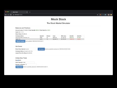 EE599 Final Project Video - Fullstack Stock Trading Simulator
