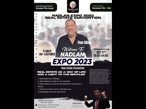 רן גלעד בהרצאה בנדל"ן אקספו 2023 - נדלן כאורח חיים ואור לגויים
