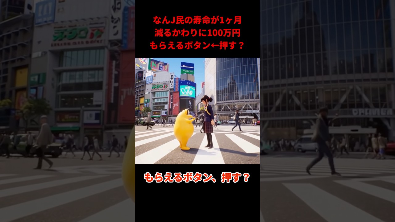 なんJ民の寿命が1ヶ月減るかわりに100万円もらえるボタン←押す? #shorts