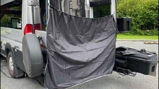 VanEssential Magnetic Shower Curtain REVIEW, Mercedes Benz Sprinter, Ford Transit, Ram Promaster