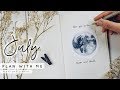 PLAN WITH ME July 2018 Bullet Journal Setup | Watercolour Moon Theme | PLANT BASED BRIDE