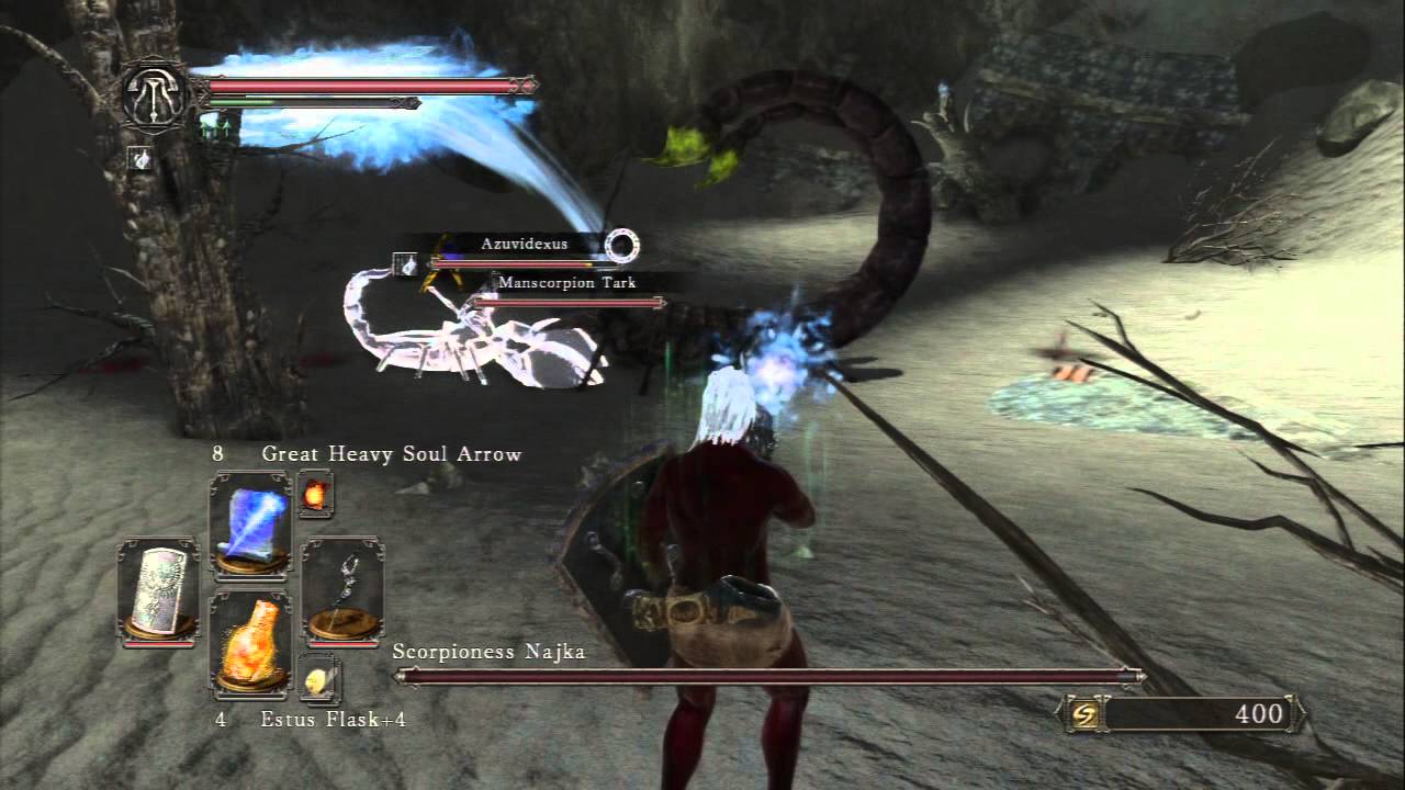 Dark Souls II - Shaded Woods: (First Attempt) Scorpioness Najka Bossfight Manscorpion Tark Summoned