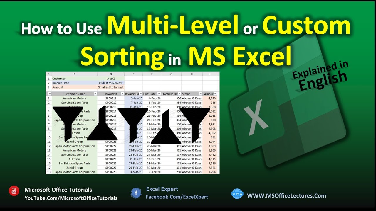 Multi-Level or Custom Sorting in MS Excel