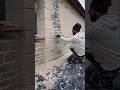 This worker skillfully transforms the wall into a beautiful one.#shorts #construction #fyp