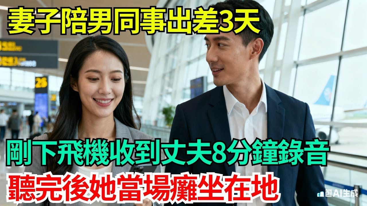 妻子陪男同事出差3天，機場剛下飛機收到丈夫發來的8分鐘錄音，聽完後她當場癱坐在地 #小說#故事#情感#夫妻#情感故事#家庭矛盾#爽文