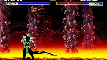 UMK3 Arcade - Reptile Infinite punisher combo vs Male Ninjas (No Forceball)