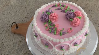 Dainty Rose and Rosebud Cake