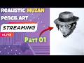 Muzan Sketch Part 01 😈 | Face + Hat Drawing (Live)