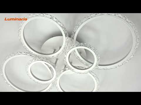 Люстра світлодіодна LUMINARIA EUROPA 132W 6R 790/560 WHITE/ICE 220 V IP20 з пультом ДК, видео 1
