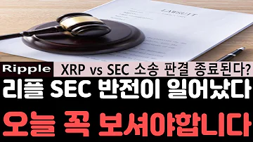 리플전망 리플 SEC 소송 판결에 항소심까지 누구도 상상하지 못했던 일이 발생했다 오늘 영상은 꼭 보셔야합니다 리플전망 리플호재 리플급등 리플코인 리플소송 리플시세