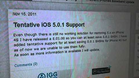 Save your SHSH Blob´s on iOS 5.0.1 for iPHONE 4s NOW!