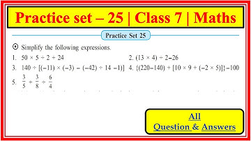 Practice set 25 class 7th Maths | operation on rational numbers | Maharashtra State Board