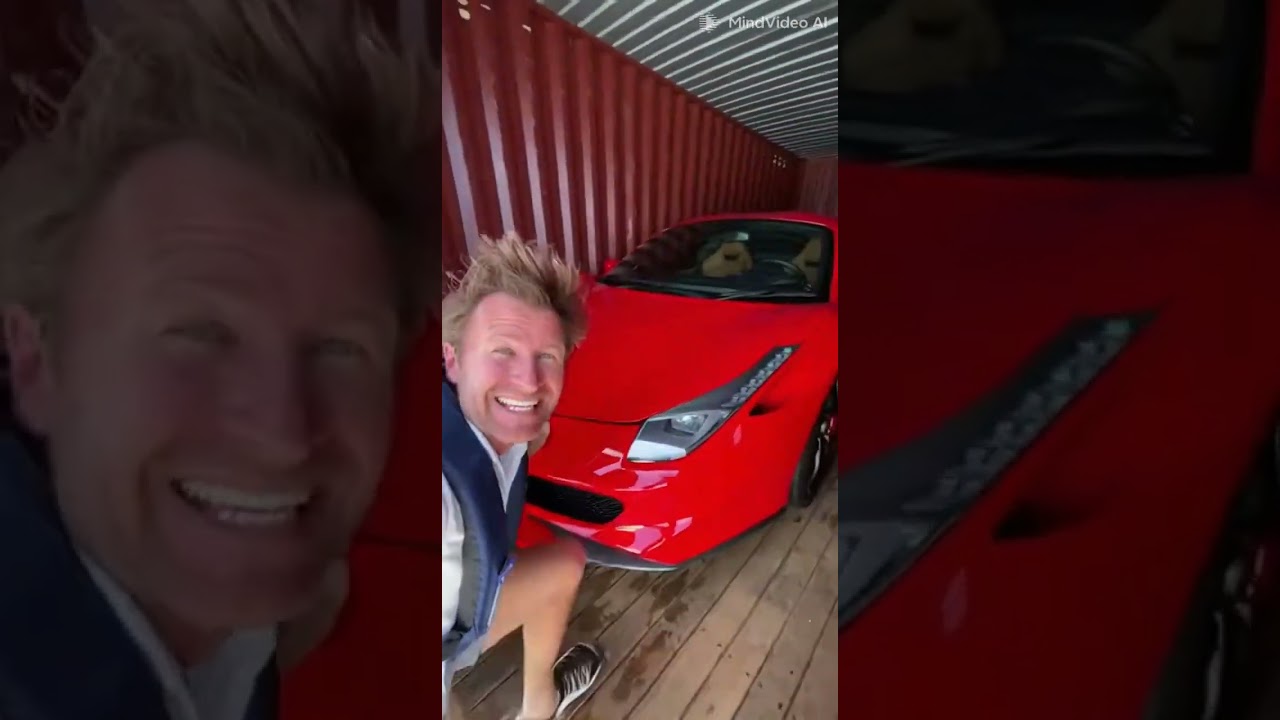 Man Sailing Yacht Discovers Floating Shipping Container With Ferrari Inside  Realistic Phone Camera