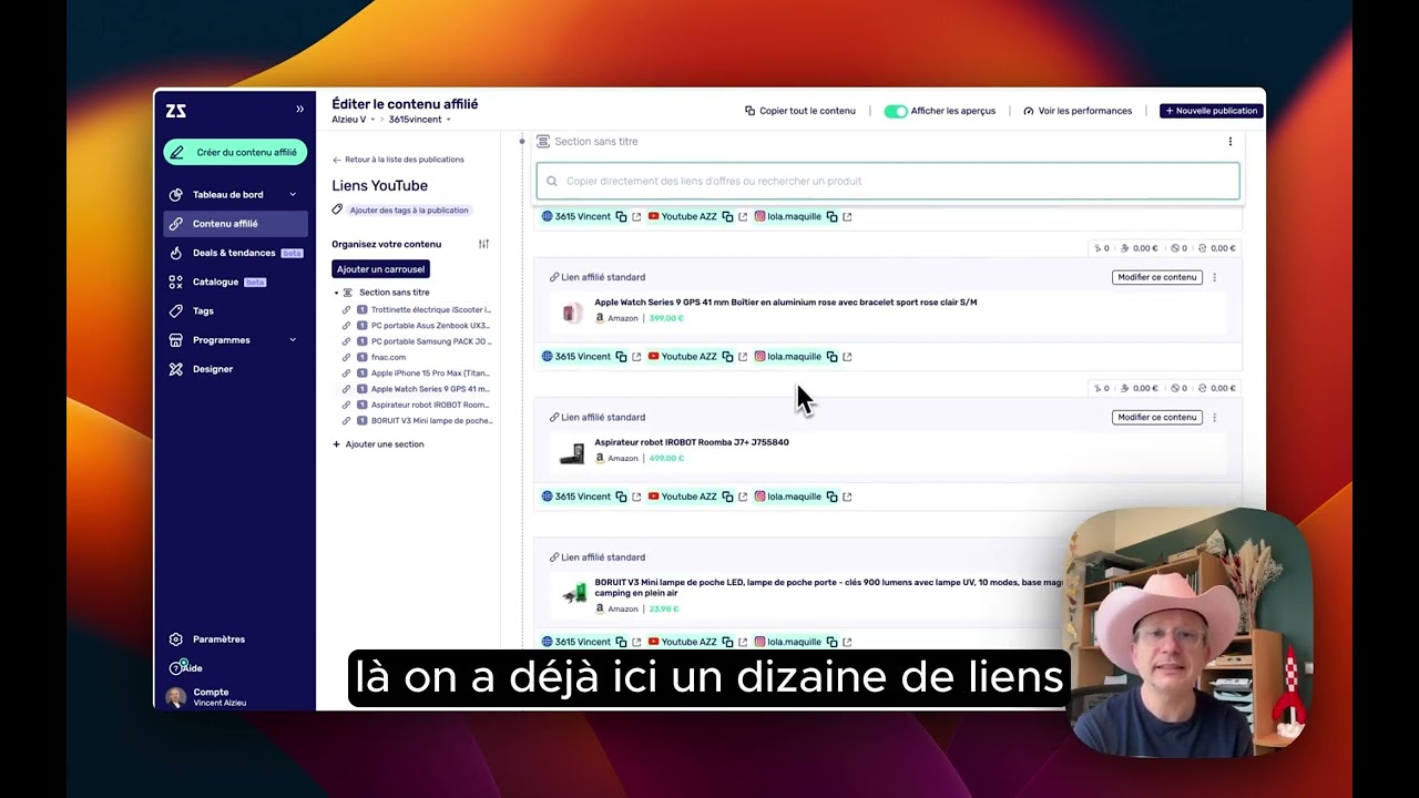 Copier coller des liens affiliés en 1 clic, en 2 secondes. Avec Affilizz.