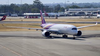 Thai Airways A359 Landing Rw21 At Perth Airport.