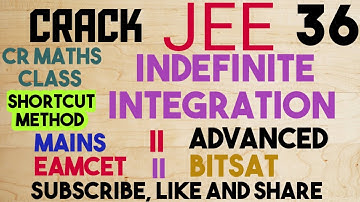 INDEFINITE INTEGRATION(Reduction formulae) part 36//Mains and Advanced/Eamcet,Bitsat/CR MATHS CLASS