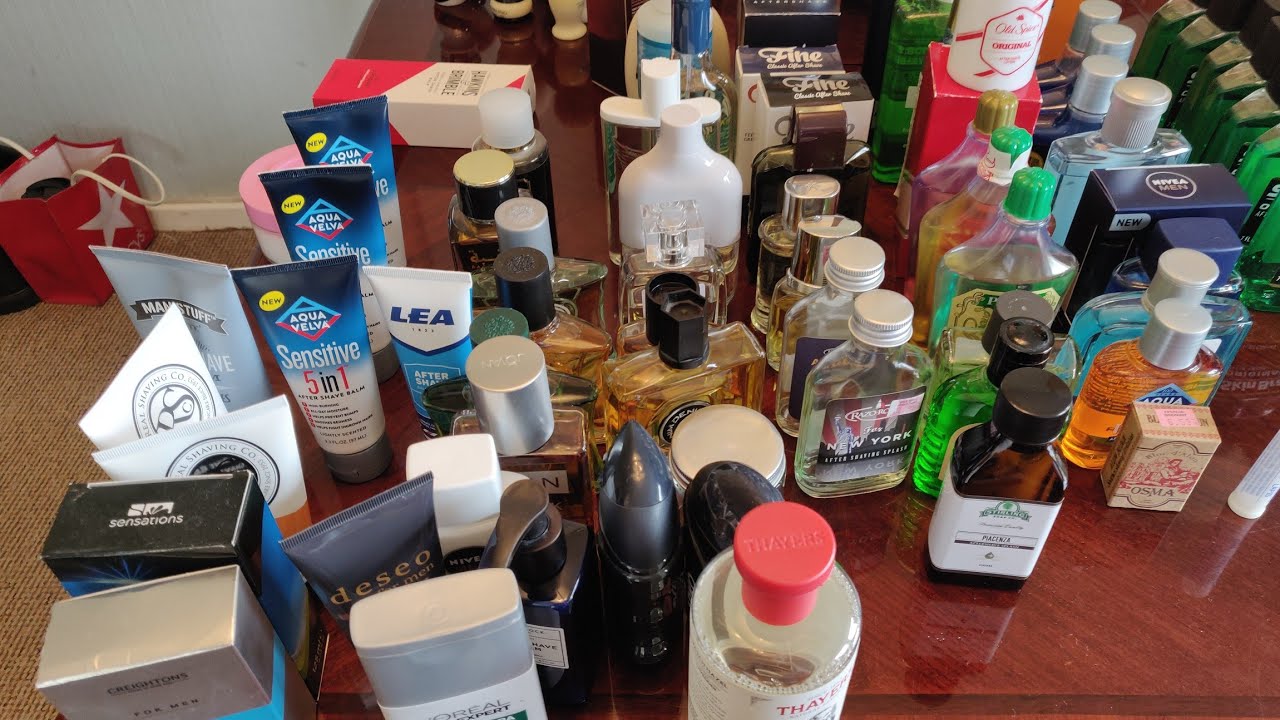 Shave den tour pt 1 splashes, balms & brushes YouTube