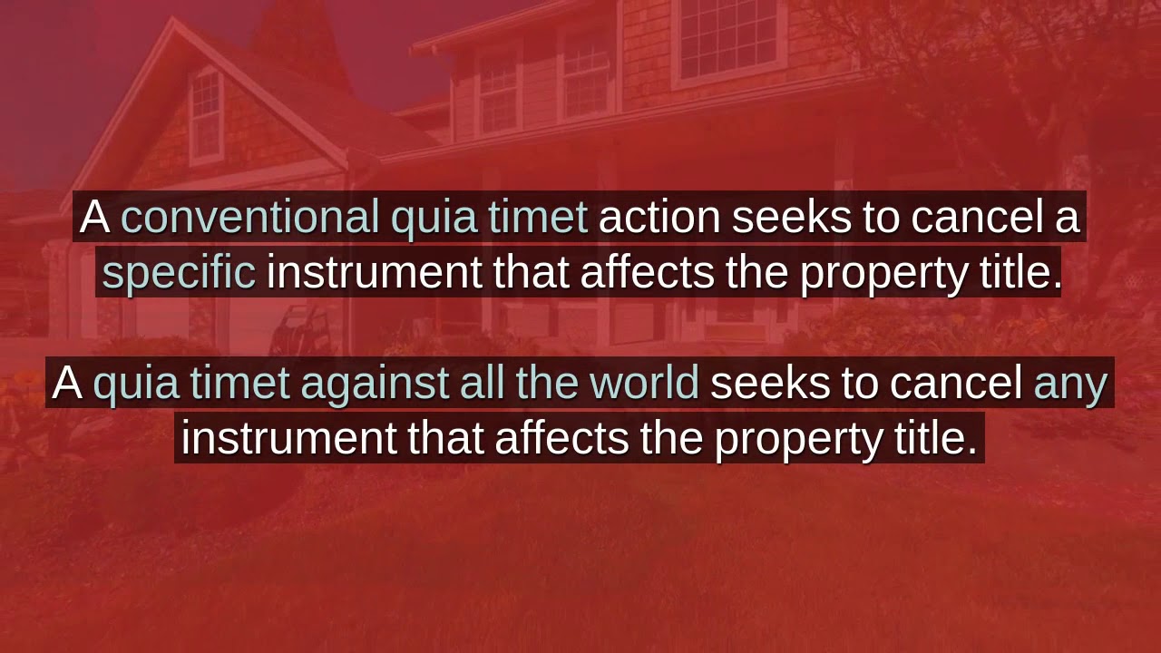 Quiet Title Laws YouTube