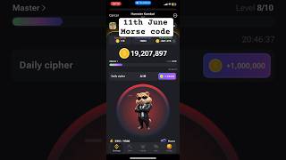 11th June Hamster Kombat Morse code Cracked!  1 million points🔥 Wealth