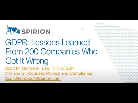 GDPR  Lessons Learned From 200 Companies Who Got It Wrong - video from Spirion