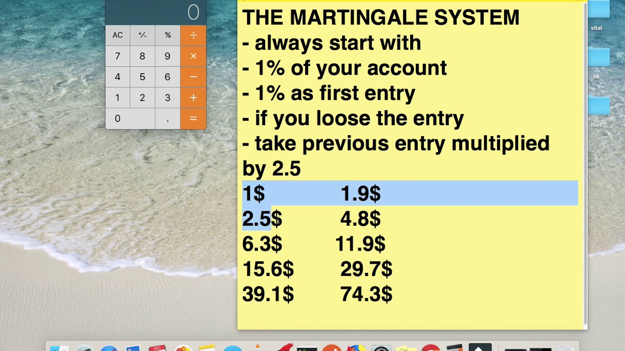 Martingale method for binary options