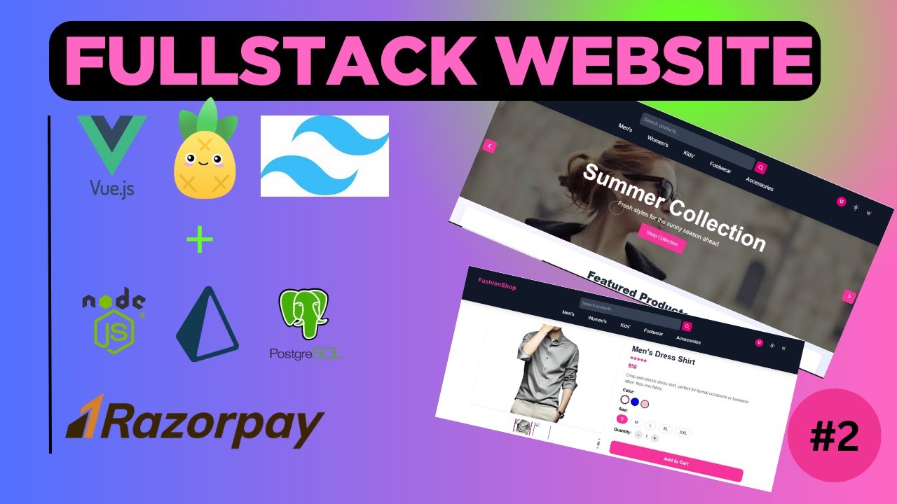 #2 How To Build Full Stack Ecommere Website in Vuejs Express PostgreSQL ...